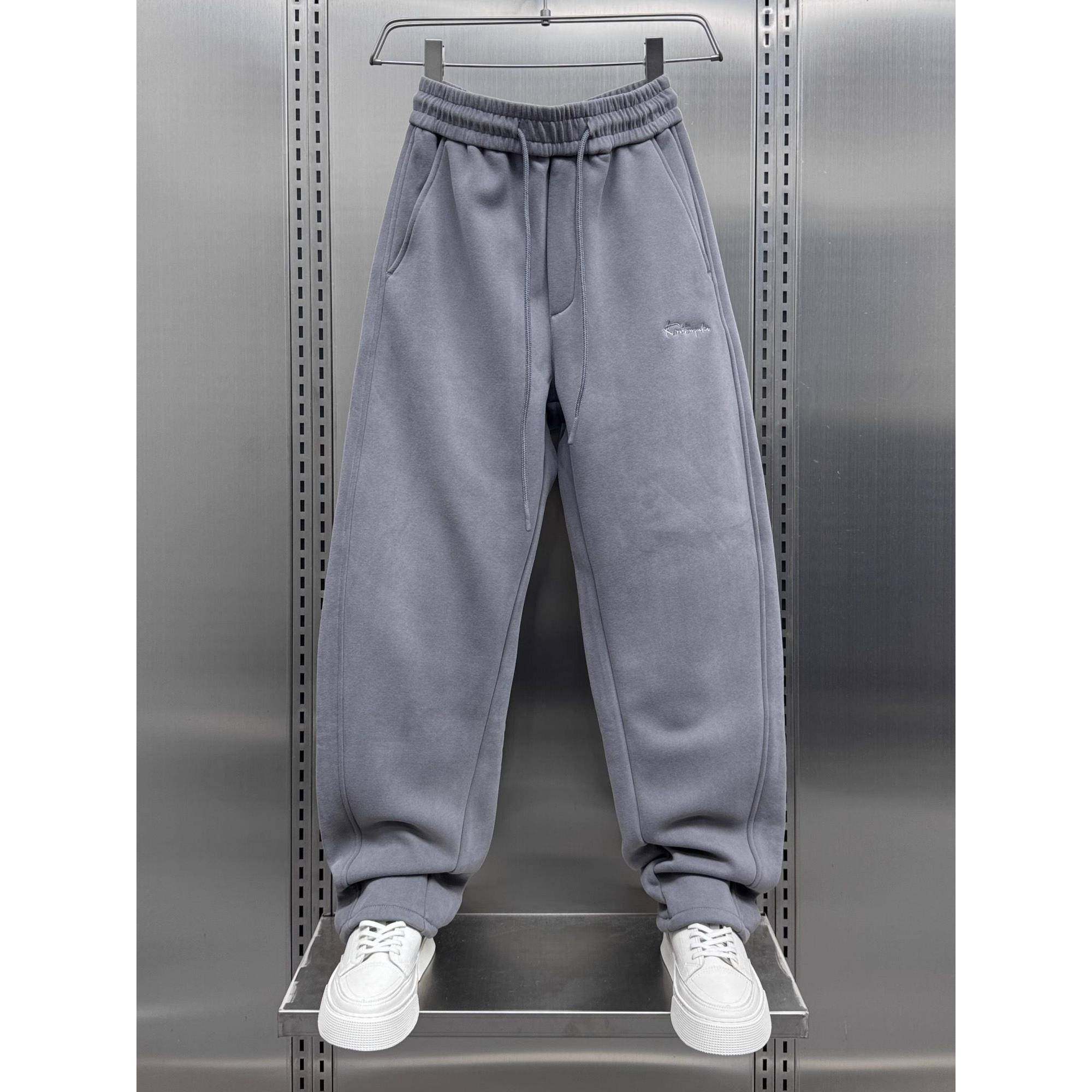 MAROLIO~潮流痞帅！秋冬加绒弯刀裤男潮牌刺绣宽松运动休闲直筒裤,男装,大码下装,淘宝优惠券,粉丝福利购,淘宝优惠卷