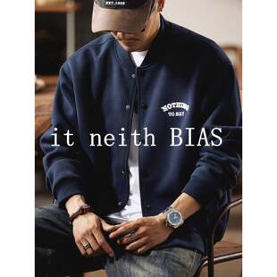 棒球服男女针织上衣夹克刺绣2025春秋情侣卫衣 BIAS美式 neith