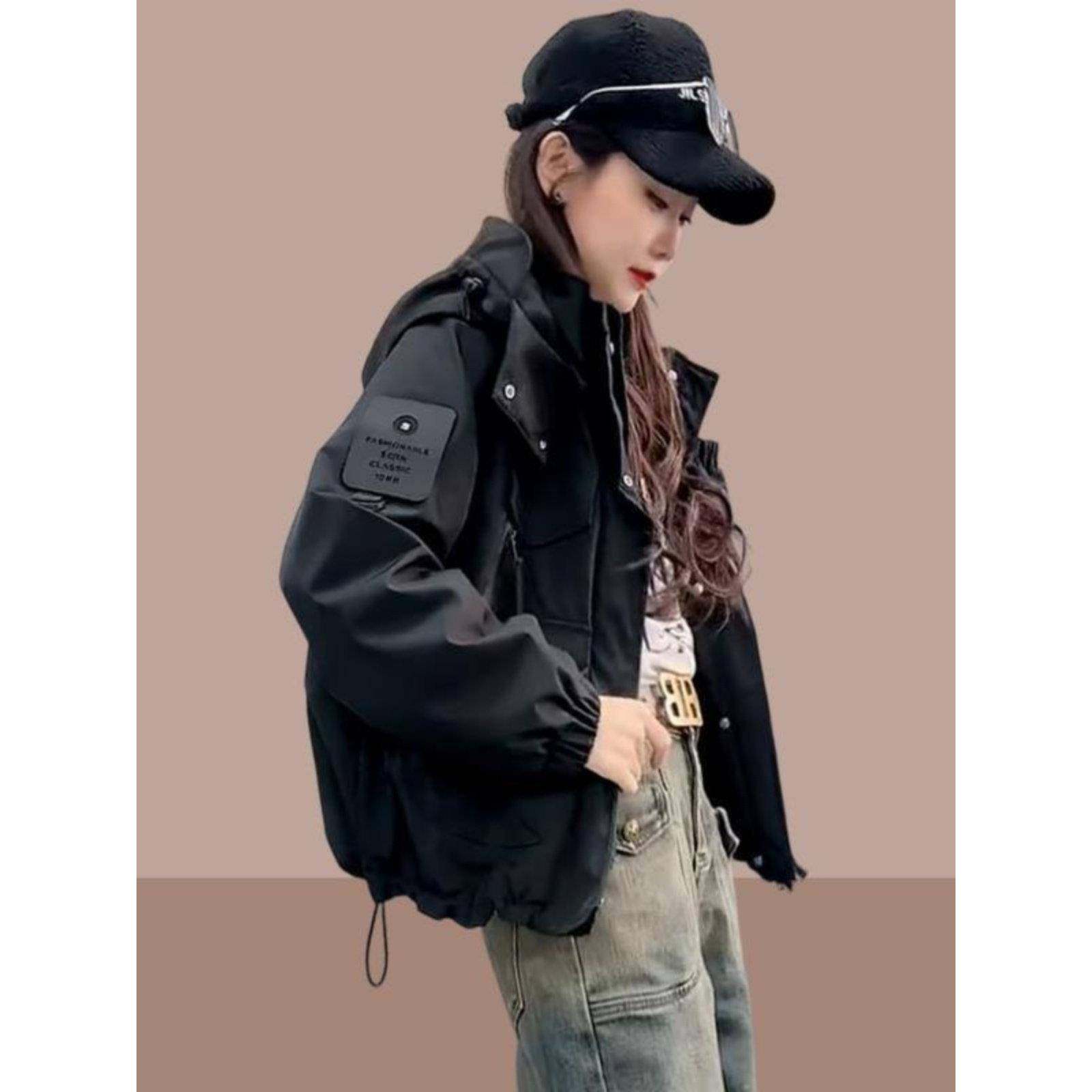 香港冲锋衣短外套春秋季女装2025新款今年流行爆款小个子夹克上衣