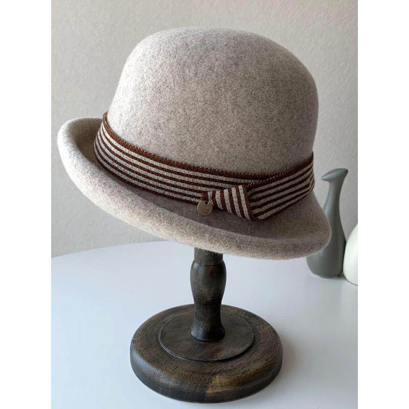 2025新款羊毛帽女秋冬卷边毛呢盆帽时尚渔夫帽覆古冬季保暖帽子潮