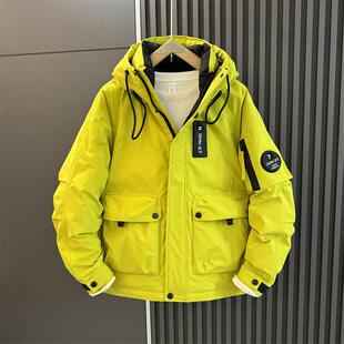 MAROLIO~优质白鸭绒！工装连帽羽绒服男冬季户外加绒保暖冲锋衣潮