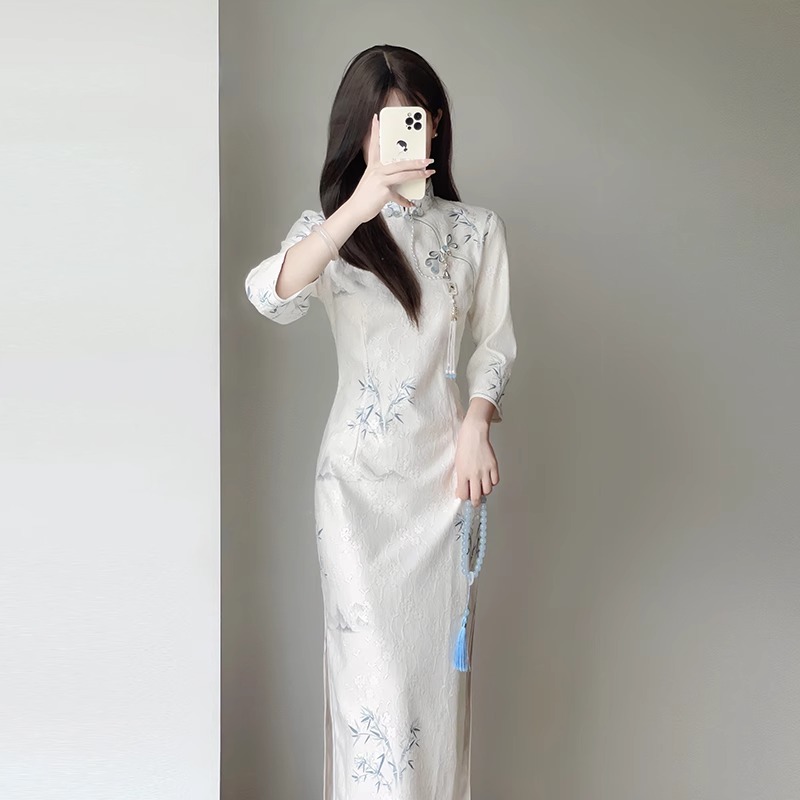 潮牌旗袍2025新款少女改良气质高端年轻款连衣裙春秋季新中式国风