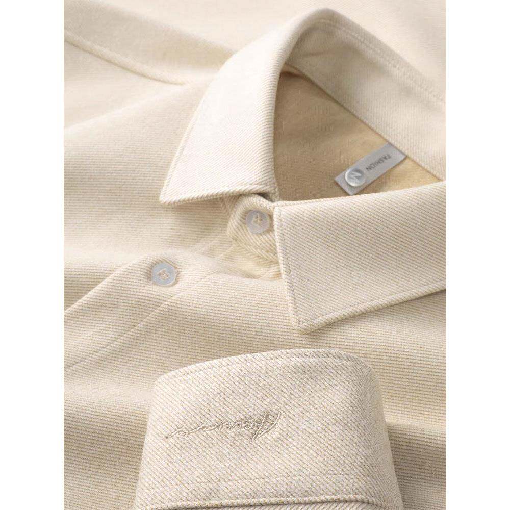 斯蒂芬高端毛呢衬衫男长袖春秋新款修身休闲冬季加厚呢子男士衬衣