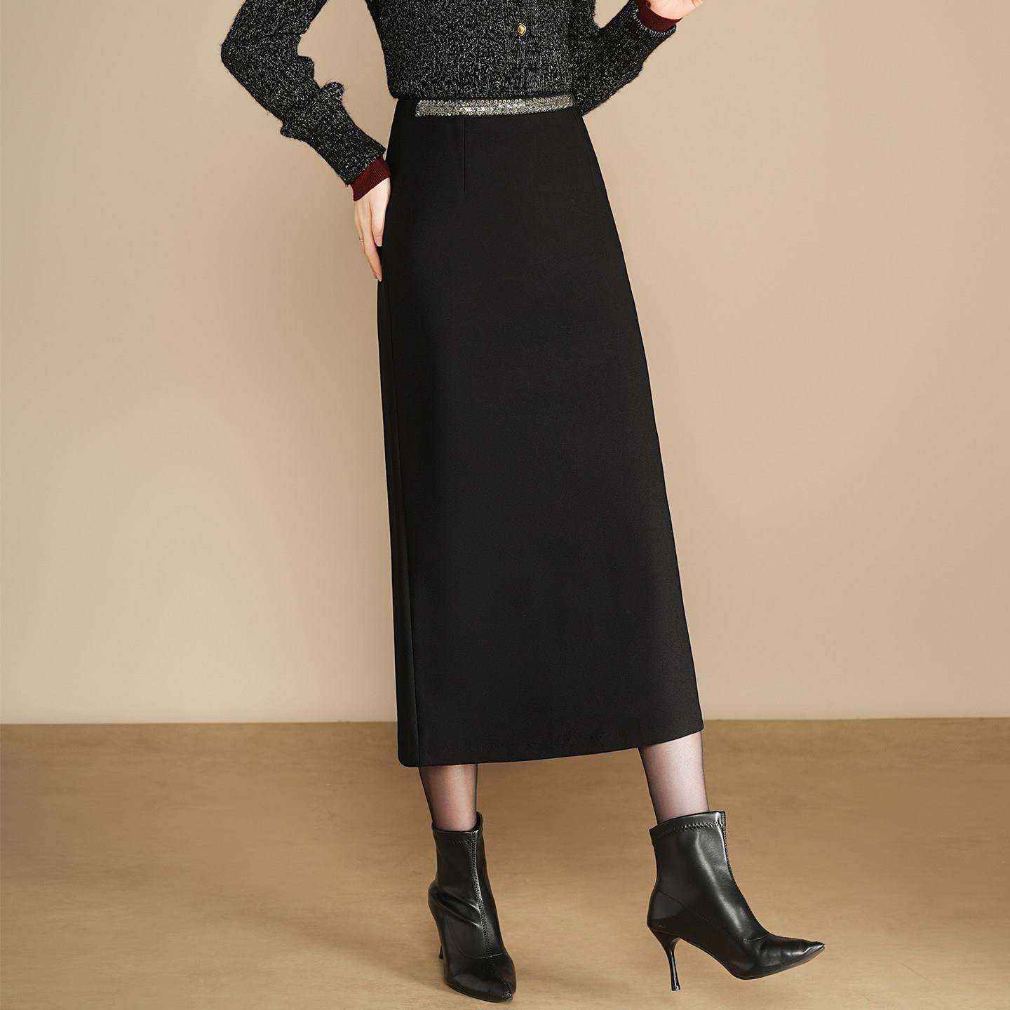 高腰西装职业半身裙女2025气质高级感直筒包臀裙春秋中长款一步裙