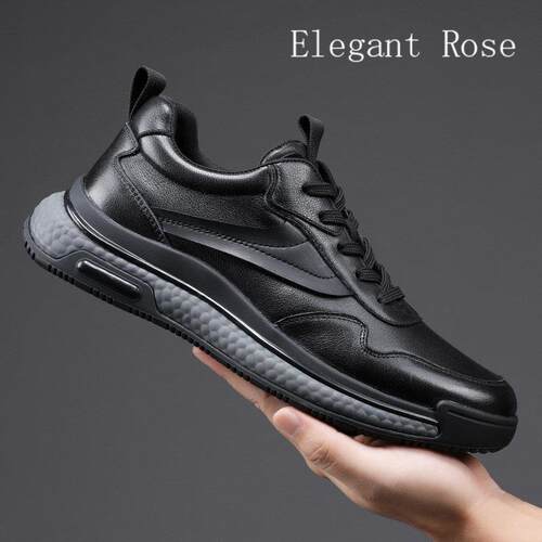 ELEGANT ROSE 男鞋真皮运动鞋轻便休闲旅游鞋子爆米花厚底老爹鞋