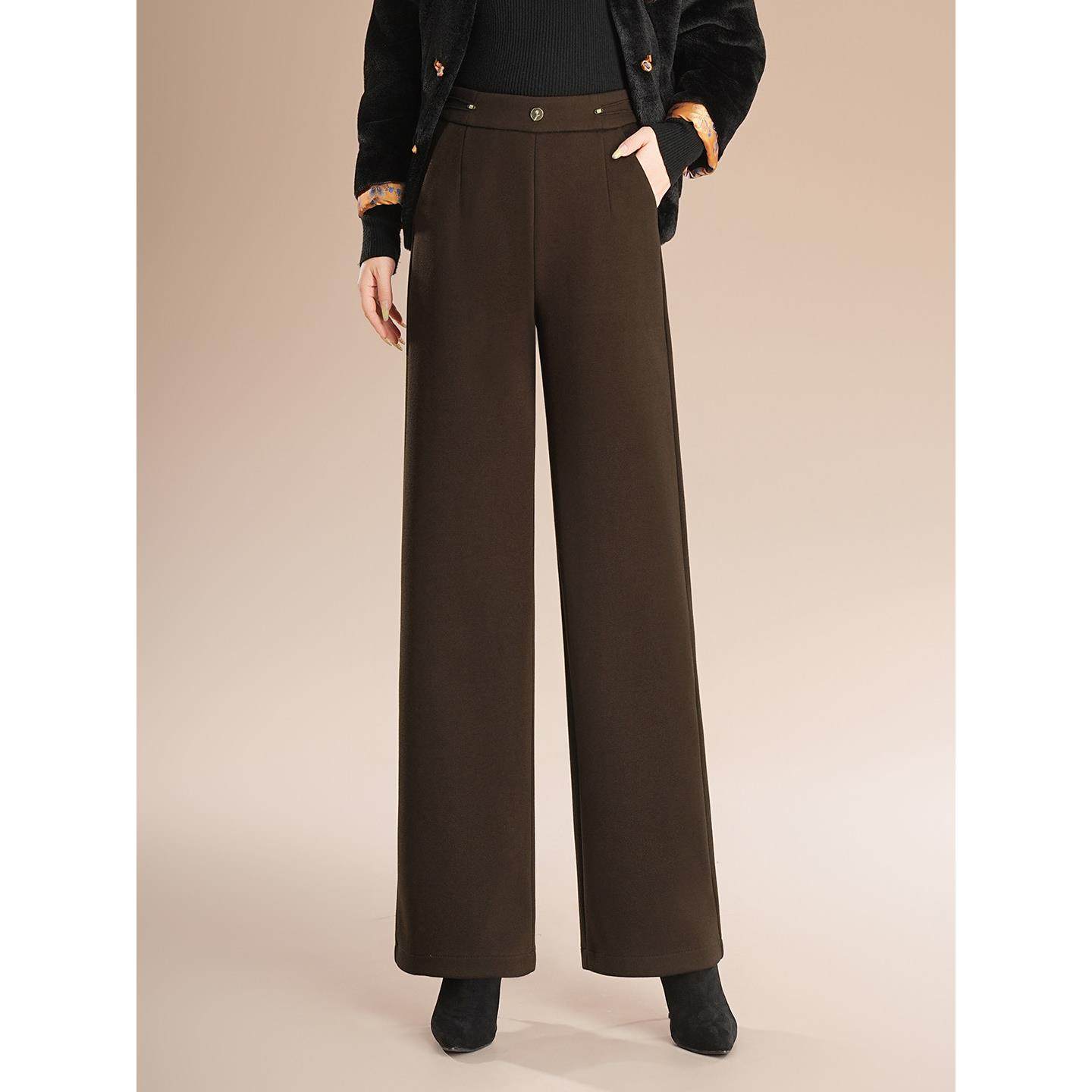 高腰阔腿裤女2025秋冬季新款垂感显瘦加厚毛呢直筒裤宽松妈妈裤子,女装/女士精品,休闲裤,淘宝优惠券,粉丝福利购,淘宝优惠卷