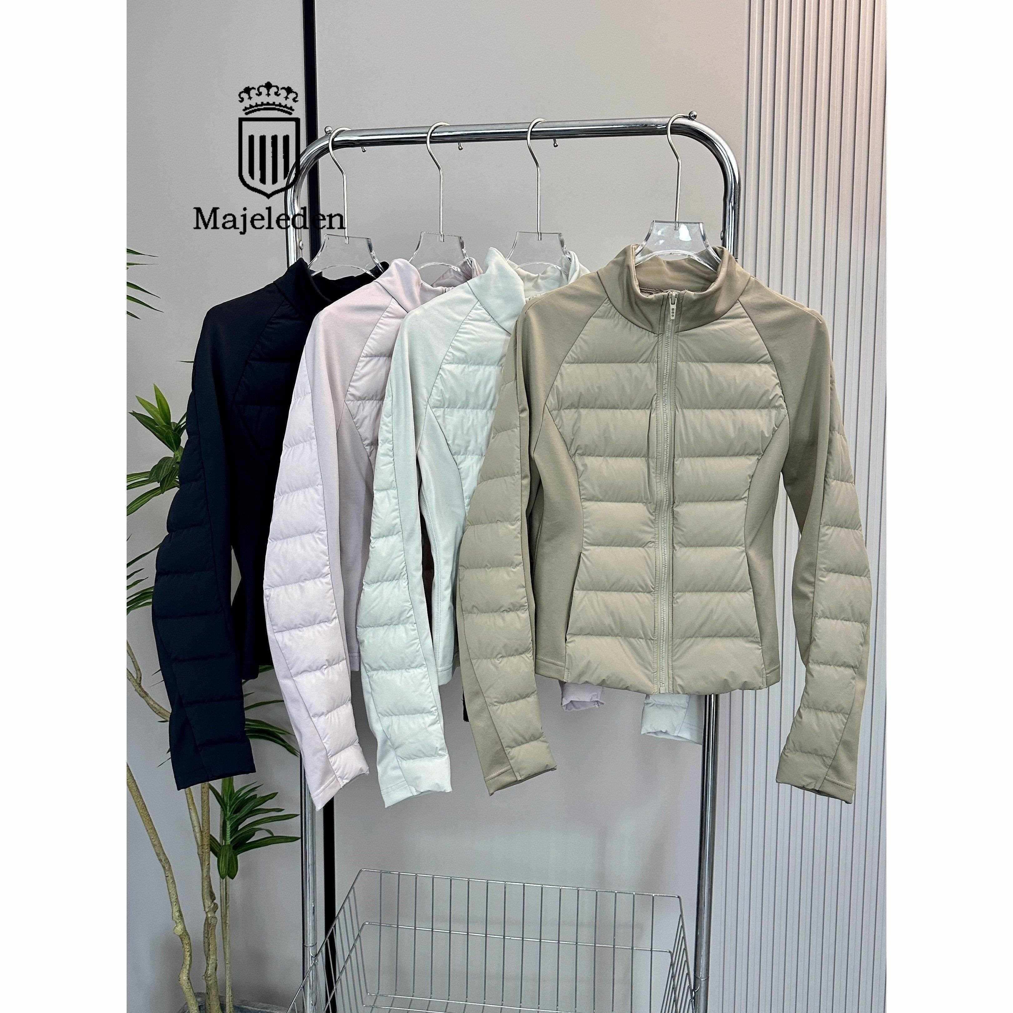 正品2025年冬新款轻薄户外运动90白鹅绒羽绒服短款女跑步瑜伽外套