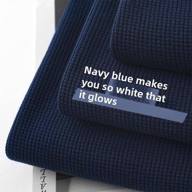 马洛里奥的海军蓝，显示白色和不挑剔！260g华夫圆领长袖t恤男士,男装,秀禾服,淘宝优惠券,粉丝福利购,淘宝优惠卷