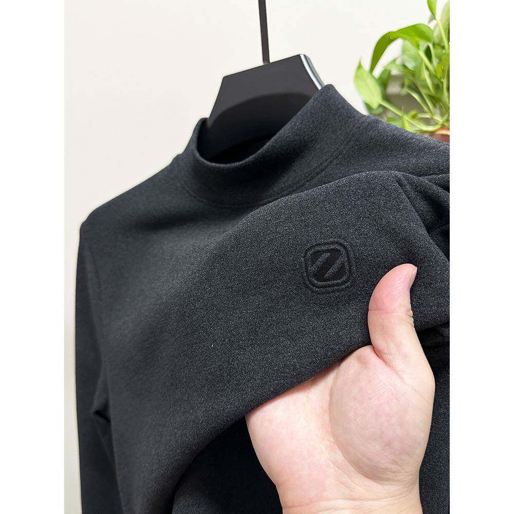 MAROLIO~质感爆棚！德绒磨毛打底衫男秋冬加厚保暖双面绒内搭长袖