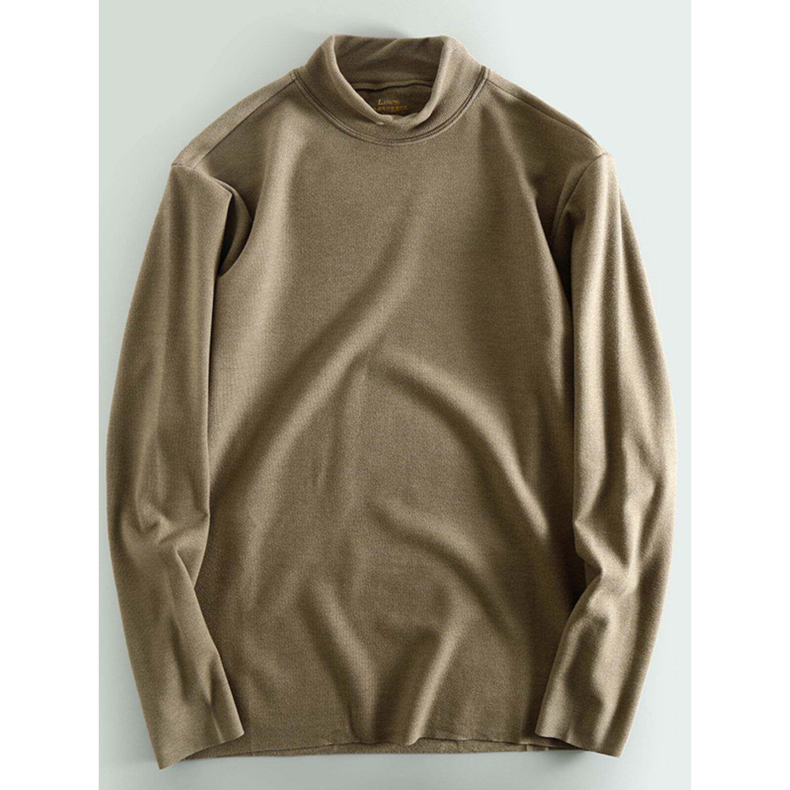 MAROLIO~高端好货！出口德绒打底衫男阳离子保暖防寒半高领长袖潮