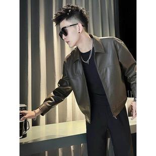 痞帅炸街皮衣男款潮流夹克短款上衣2525新款秋冬装高级感潮牌外套