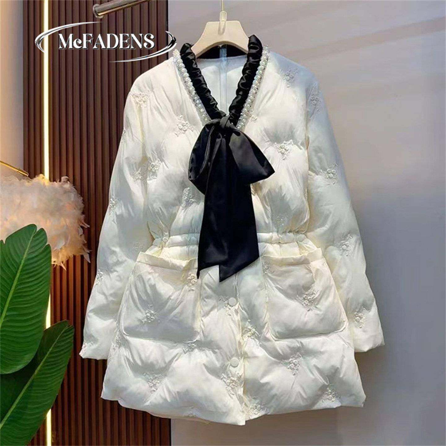 香港法式小香风气质V领保暖外套秋冬大码蝴蝶结系带收腰显瘦棉服,女装/女士精品,大码棉服,淘宝优惠券,粉丝福利购,淘宝优惠卷