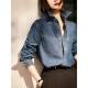 香港TIMO小个子深蓝色牛仔衬衫 女复古水洗休闲衬衣秋冬春叠穿外套