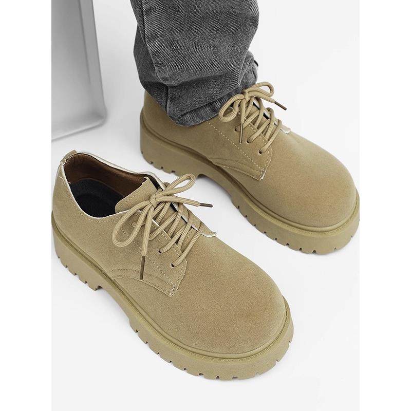 潮牌秋季男鞋休闲皮鞋英伦风工装劳保宽脚轻便低帮登山大头马丁靴