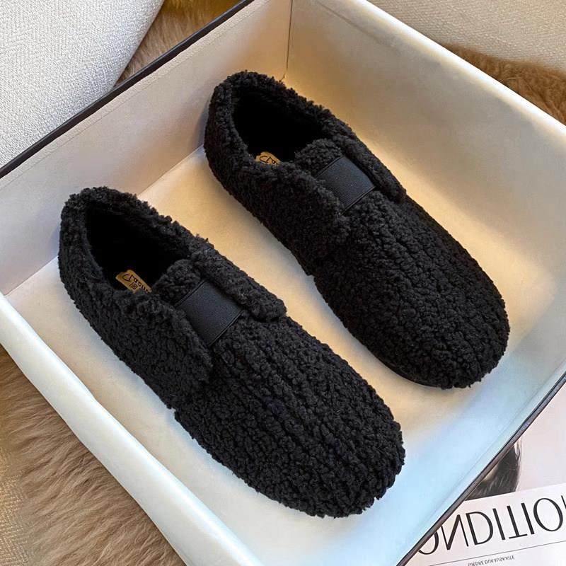 加绒毛毛鞋女冬外穿保暖棉鞋一脚蹬软底豆豆鞋羊羔毛厚底大码女鞋,女鞋,婚鞋,淘宝优惠券,粉丝福利购,淘宝优惠卷