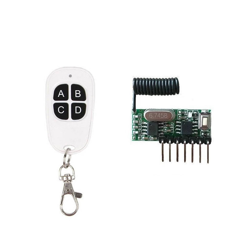 无线控制器开关模块高电平接收模块四路解码433射频自锁点动灯具