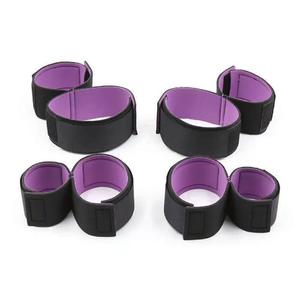 私密发黑紫海绵手腿绑带 成仁SM爽自愈 夫妻輕趣捆绑手脚腕大腿玩