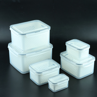 长方形密封沥水保鲜盒冰箱保鲜微波炉加热饭盒食物盒子冷热可用