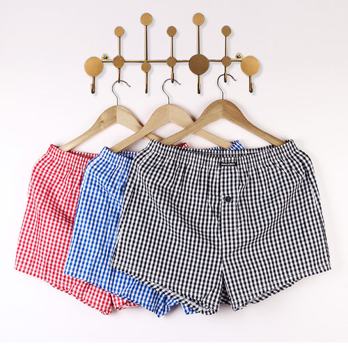 内裤男士宽松纯棉四角裤头阿罗裤舒适透气薄款全棉睡裤短平角裤衩