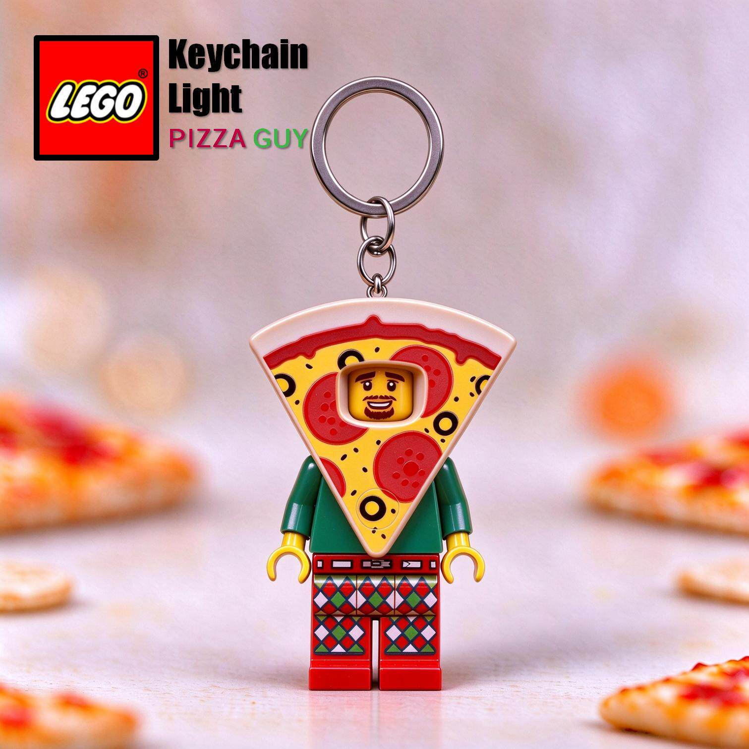 正品LEGO乐高乐园同款披萨人Pizza发光挂件钥匙扣小挂件 可爱礼物