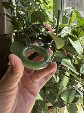 俄料碧玉猫眼面包圈吊坠挂件53.4*11.7*11mm