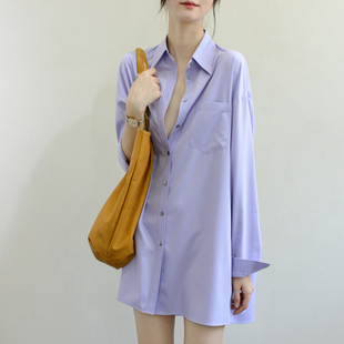 减龄可叠穿上衣实穿中长款 TRR 女 衬衫 衬衣 style心动宽松休闲长袖