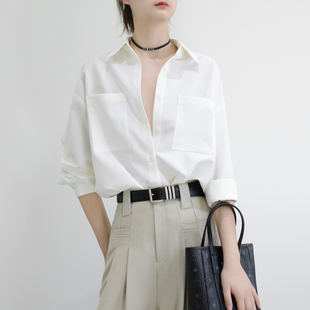 TRR  通勤休闲场合皆可 宽松长袖衬衫 舒适有型上衣易打理衬衣女