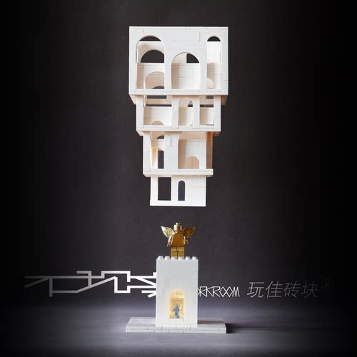 原创好玩的积木《隐秘的盒子》白色小颗粒拼搭创意玩具套娃礼物