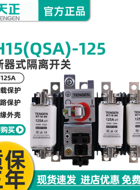 TENGEN天正HH15-125/30 31熔断器隔离开关QSA刀熔开关熔芯100A125