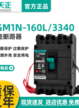TENGEN天正TGM1N-160L/3340 160A塑壳断路器 160A空气开关3P 380V