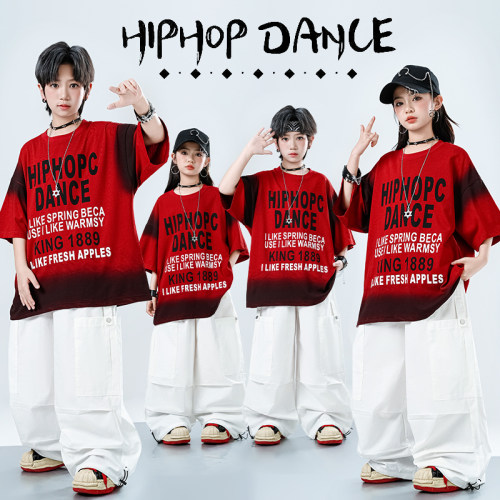 街舞儿童潮服演出服嘻哈潮牌套装hiphop男女孩爵士舞架子鼓表演服