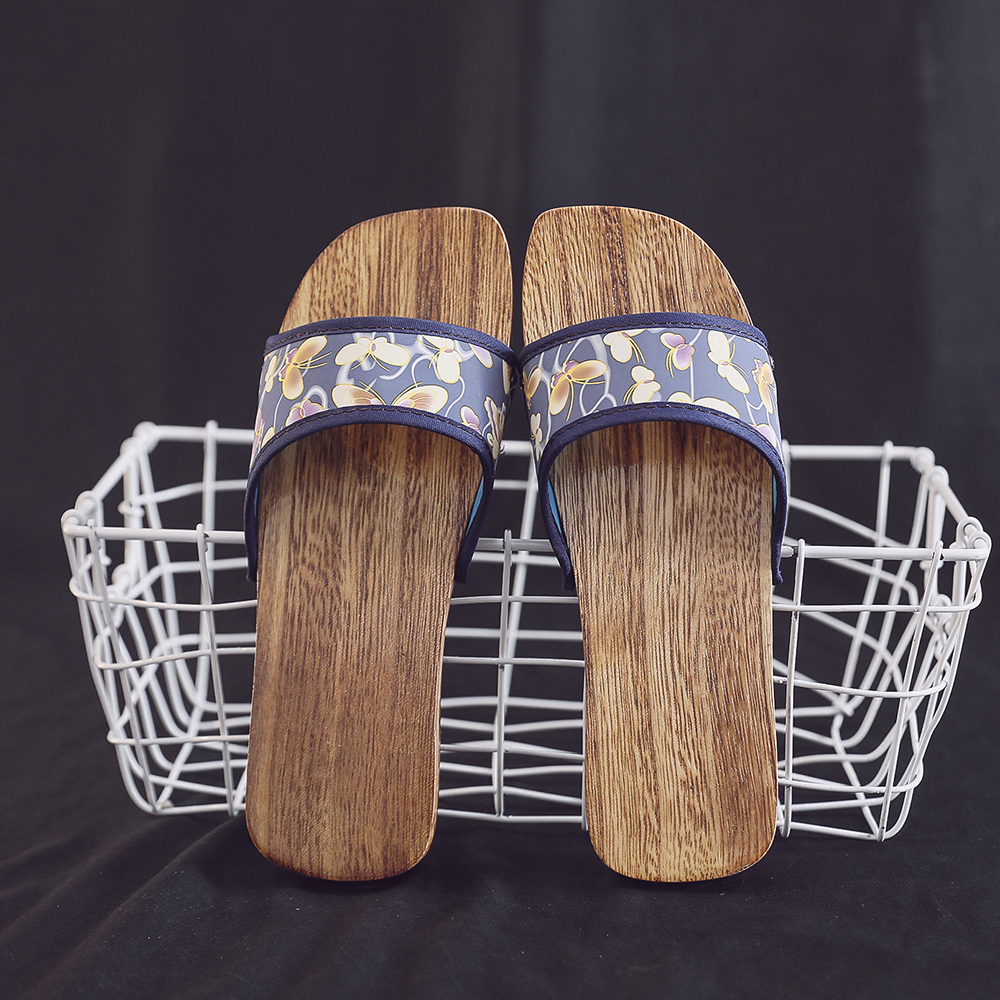 夏季情侣款防滑耐磨居家木拖鞋