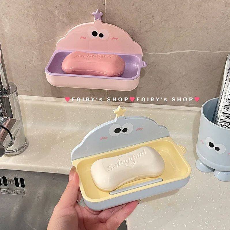 双层沥水肥皂盒壁挂式置物架家用免打孔浴室可爱卫生间香皂盒新款
