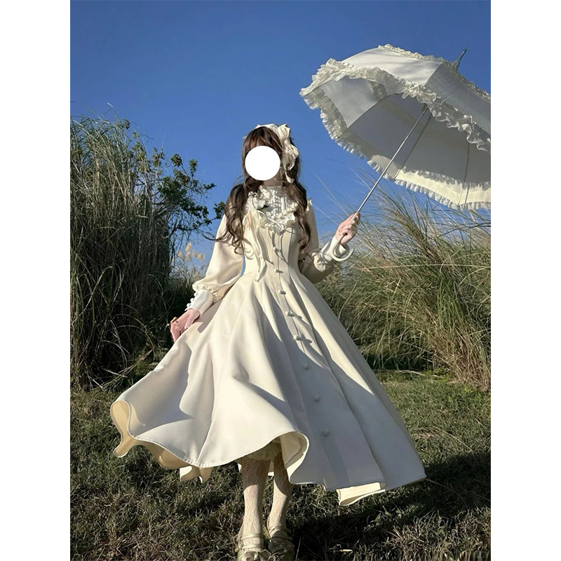 日系温柔风氛围感lolita裙小众别致收腰显瘦连衣裙公主长裙洛丽塔