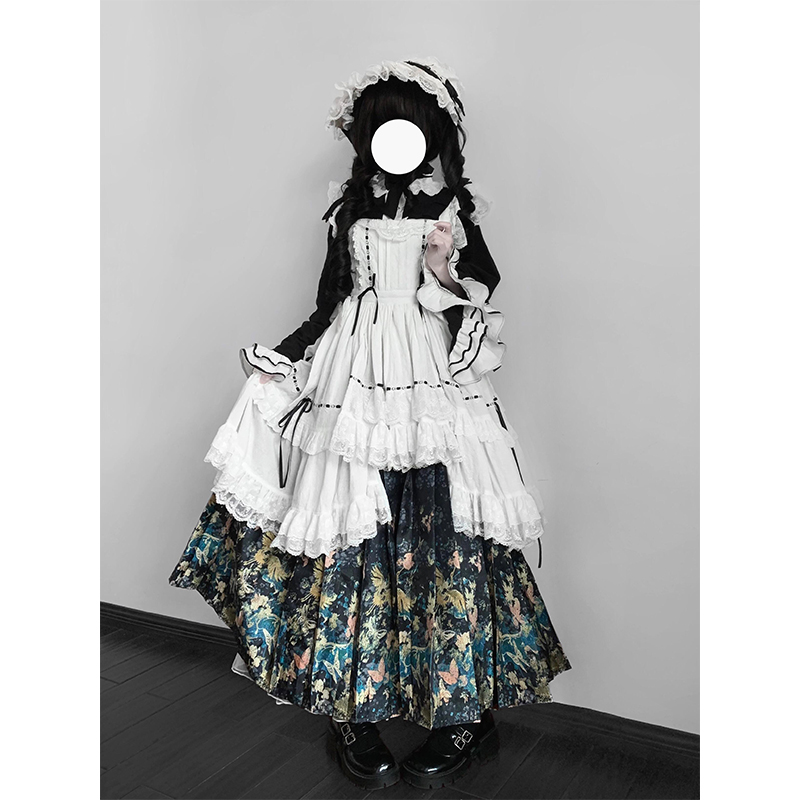 汉洋折衷汉服女明制交领琵琶袖马面套装洛丽塔lolita裙华丽优雅