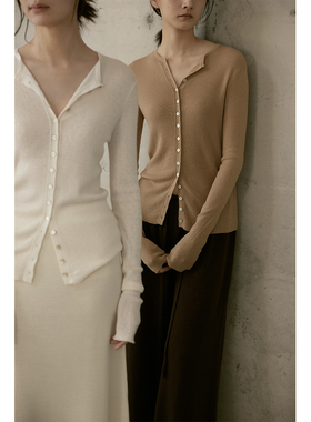 commuse memory 气质德国扬子60S美丽诺羊毛针织打底长袖开衫上衣