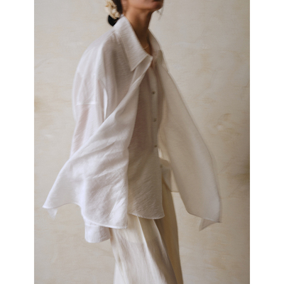 commuse memory『素缎凌影』进口肌理面料解构设计长袖衬衫女衬衣