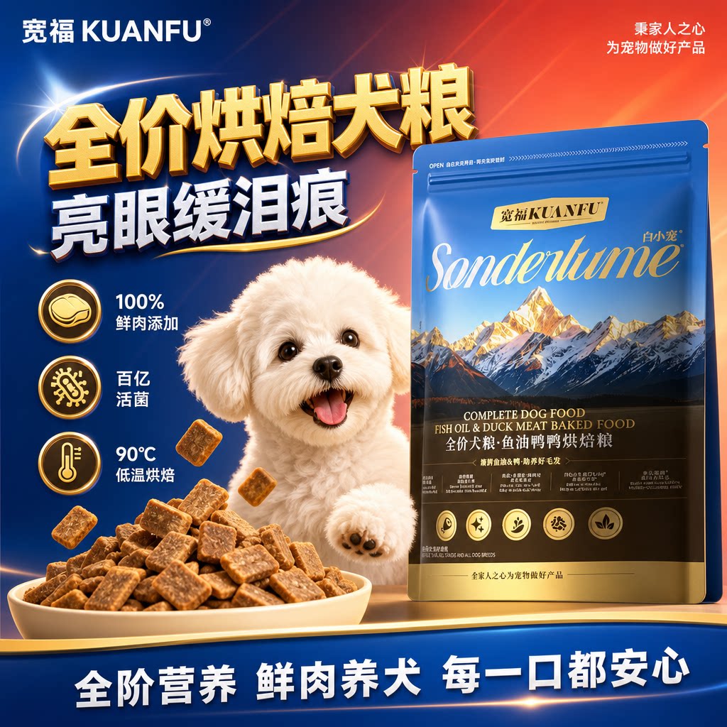 宽福烘焙犬粮⭕100%鲜肉适口性佳图片