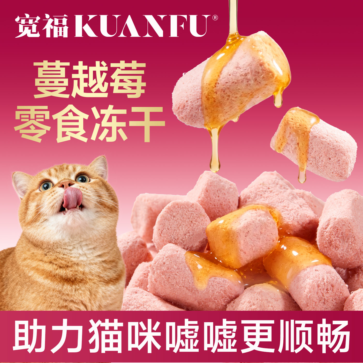 宽福蔓越莓生骨肉鱼油营养冻干呵护泌尿助嘘嘘成幼猫用猫咪零食S