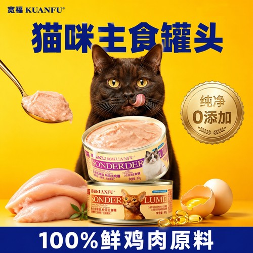 宽福鲜鸡主食罐头⭐长肉肉超明显