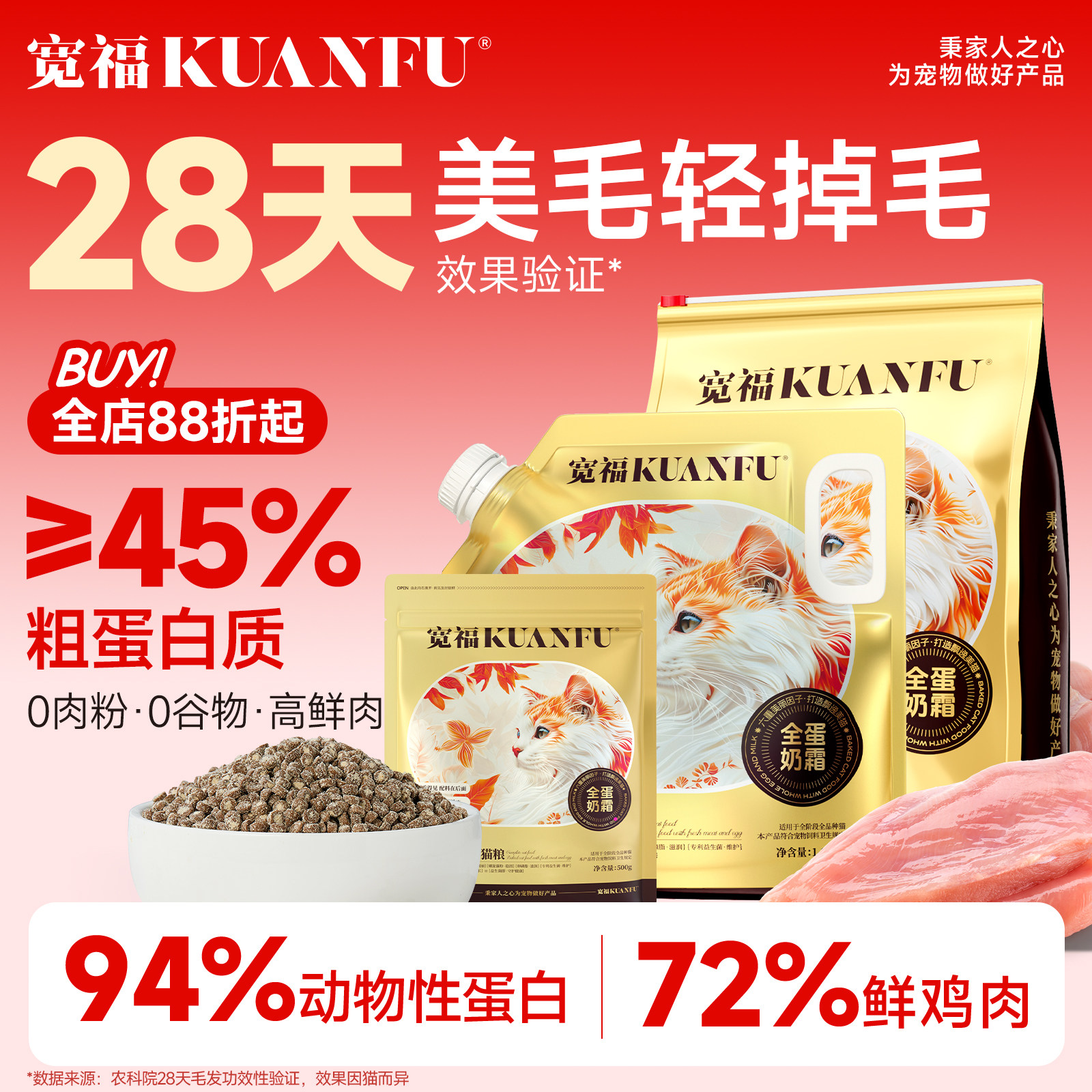 【28天美毛】宽福全蛋奶霜烘焙粮