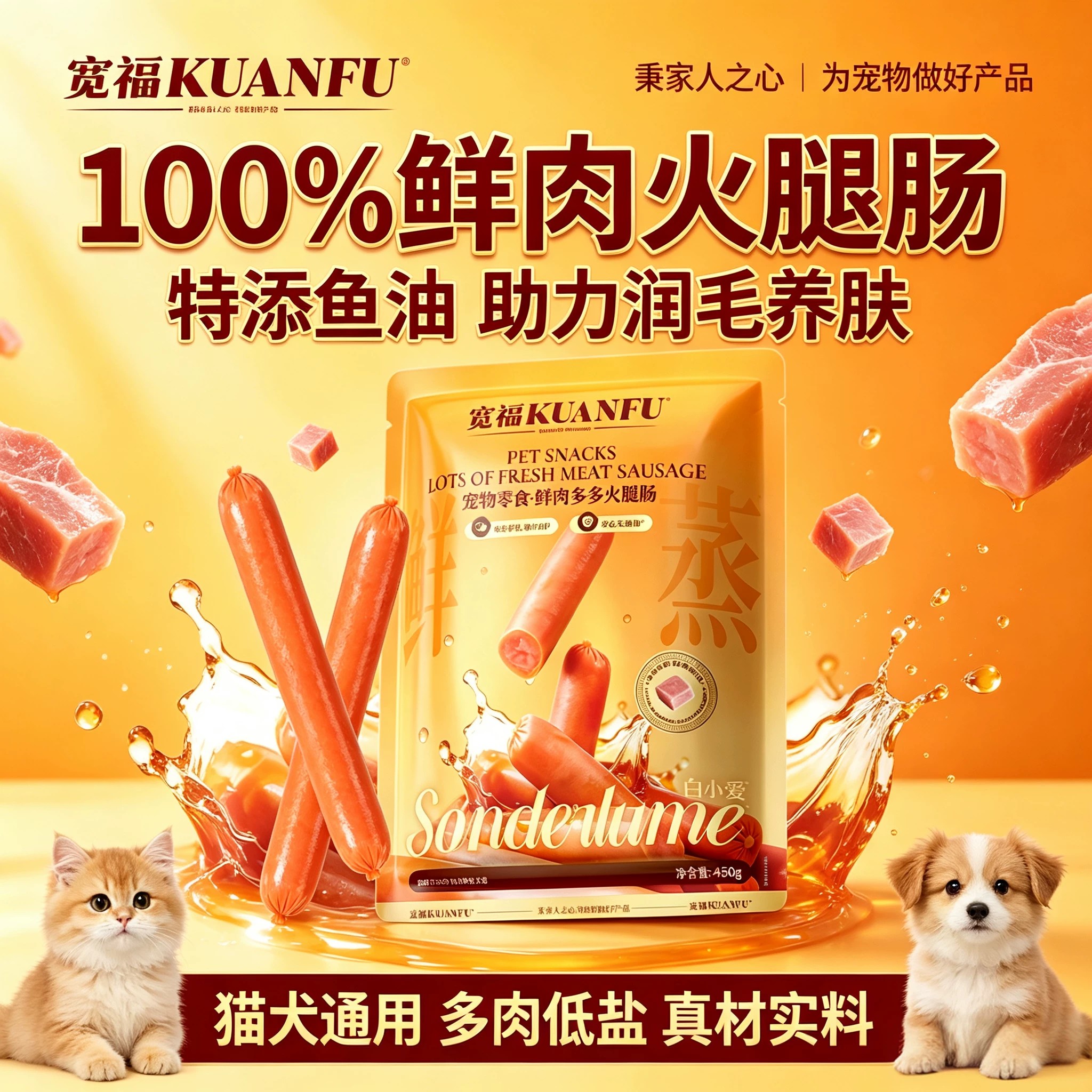 超值捡漏！宽福鲜肉火腿肠*30根图片