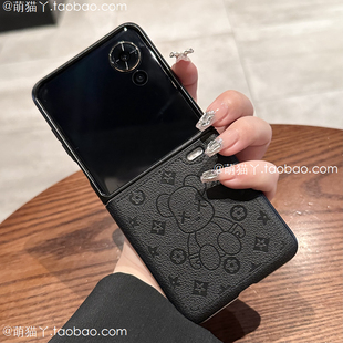 适用小米mixflip2手机壳华为pocket2 6保护套 PuraX阔折叠屏卡通动漫荣耀magicv欧美高档奢华皮纹三星zflip7