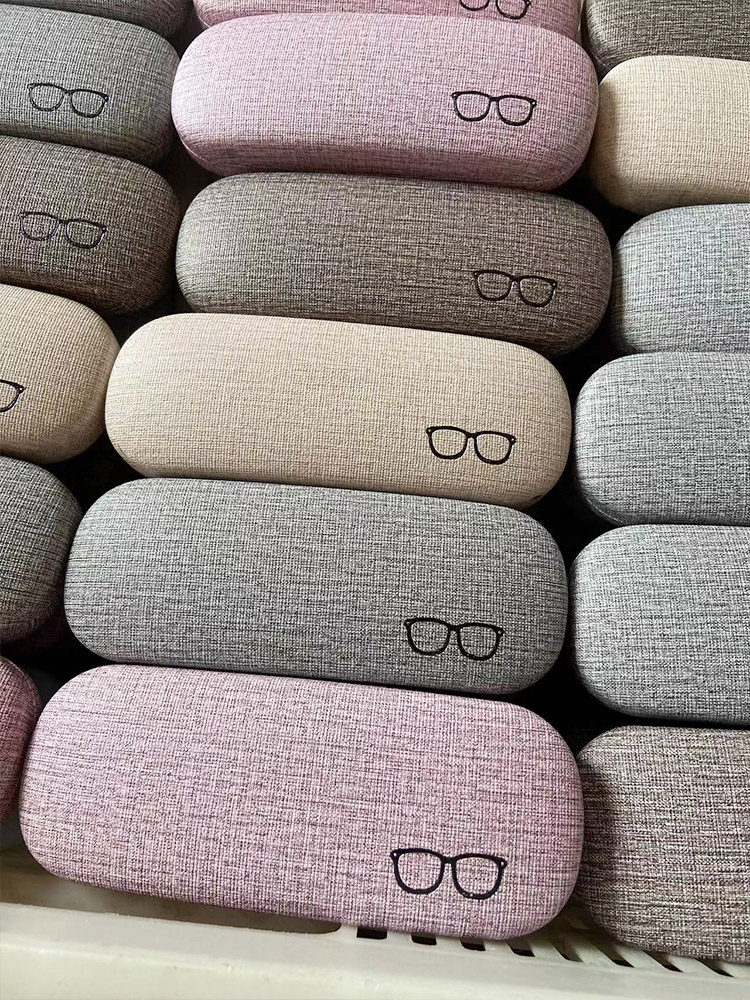 防水麻布纹眼镜盒定做定制logo