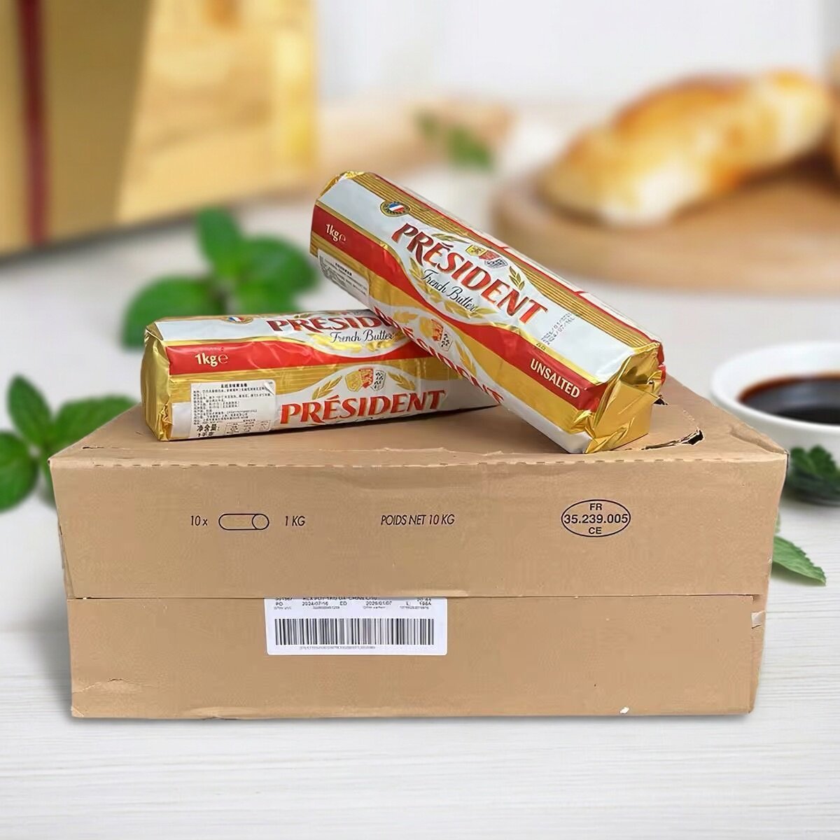 总统黄油卷1kg*10根动物发酵黄油图片