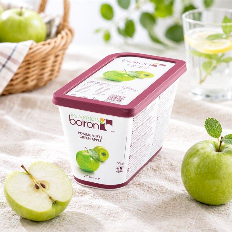 法国boiron宝茸青苹果果泥果溶1kg 慕斯夹馅蛋糕甜点冰沙烘焙