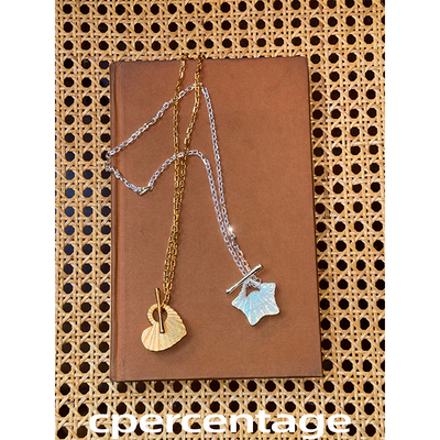 轻奢高级感秋季银杏叶吊坠钛钢