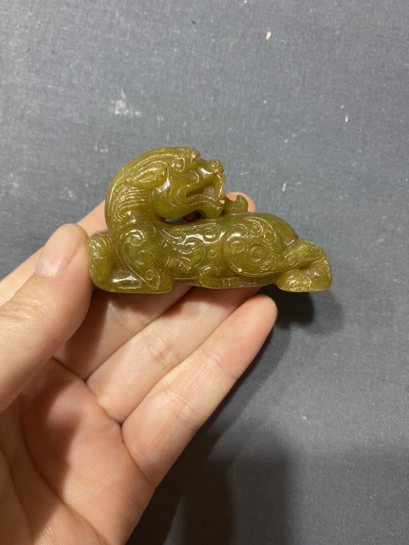 复古摆件古玉老玉汉代玉器仿古做旧玉石把件古玩玉雕貔貅把件