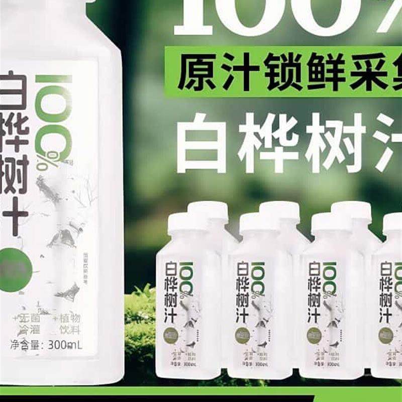 直供白桦树原汁原液长白山桦树原汁植物饮料瓶装300ml*8瓶