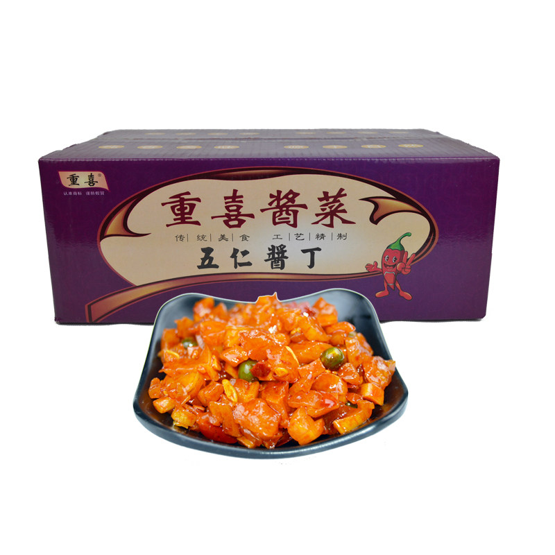 湖北特产酱菜五仁酱丁萝卜丁下饭菜农家咸菜微辣萝卜干整箱